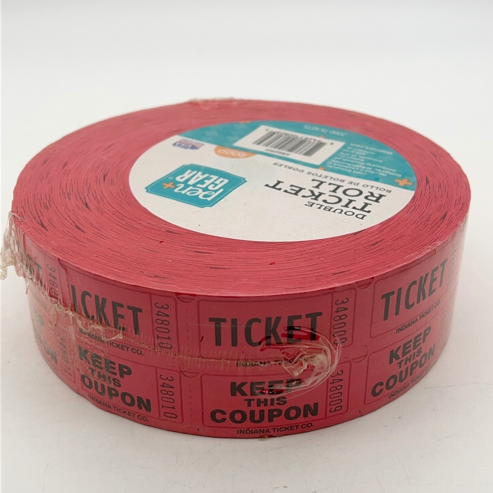 Pen+Gear Red Double Ticket Roll 2000 Count Raffle‎ Admissions 570337551
